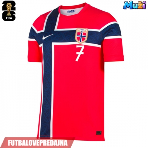 Lacne Muži Futbalové dres Nórsko Alexander Sorloth #7 MS 2026 Krátky Rukáv - Domáci